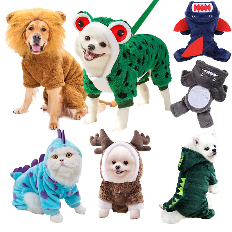 Cartoon Pet Winter Coat – Warm Four-Legged Jacket for Dogs & Cats
