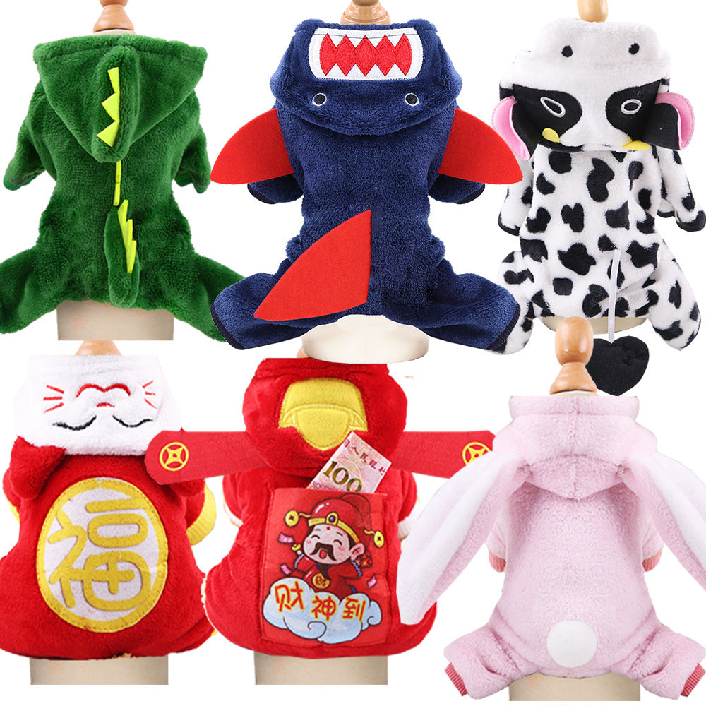 Cartoon Pet Winter Coat – Warm Four-Legged Jacket for Dogs & Cats