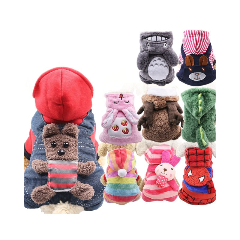 Cartoon Pet Winter Coat – Warm Four-Legged Jacket for Dogs & Cats