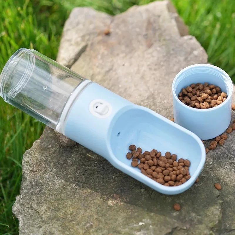 Leak-Proof Pet Travel Water Bottle with Food Bowl – Portable Dog & Cat Water Dispenser