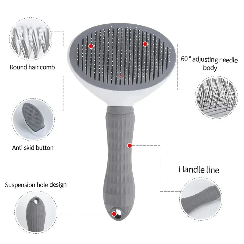 Self-Cleaning Pet Grooming Brush – Deshedding & Dematting Comb for Dogs & Cats