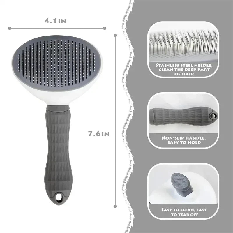 Self-Cleaning Pet Grooming Brush – Deshedding & Dematting Comb for Dogs & Cats