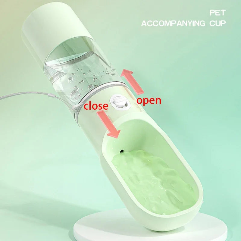 Leak-Proof Pet Travel Water Bottle with Food Bowl – Portable Dog & Cat Water Dispenser