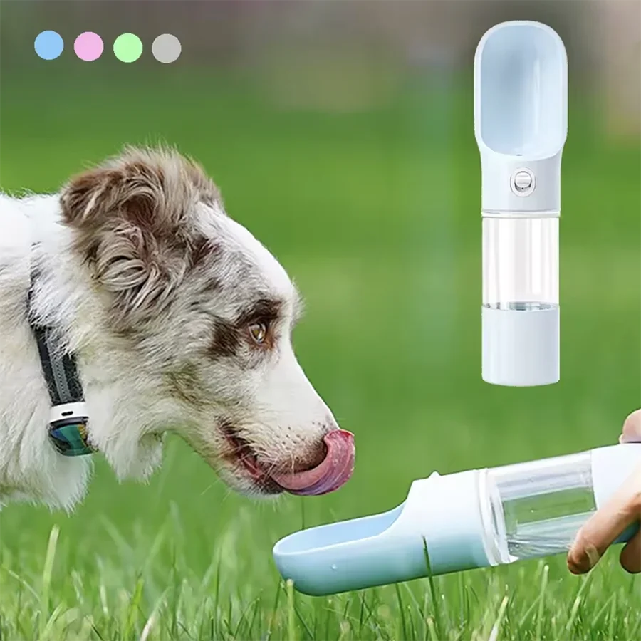 Leak-Proof Pet Travel Water Bottle with Food Bowl – Portable Dog & Cat Water Dispenser